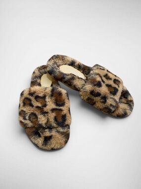 J/Slides NYC Leopard Faux Fur Slide